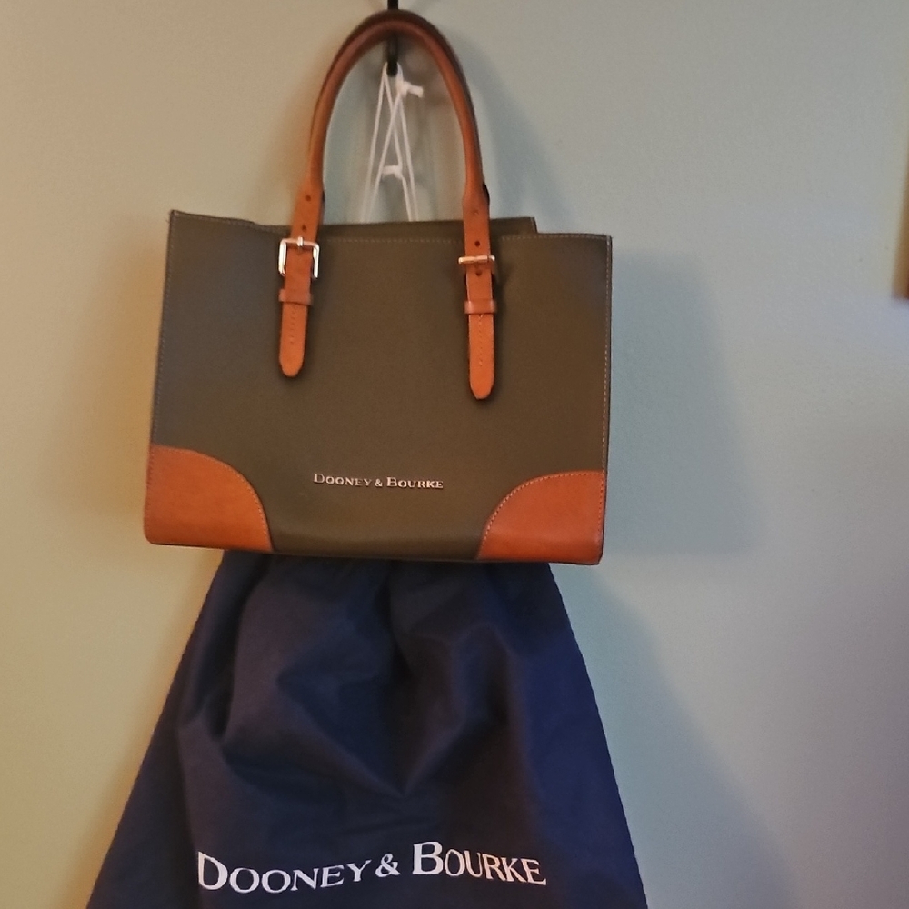 Dooney & Bourke Olive and Brown Leather Handbag